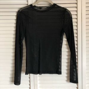 Black mesh Reformation top